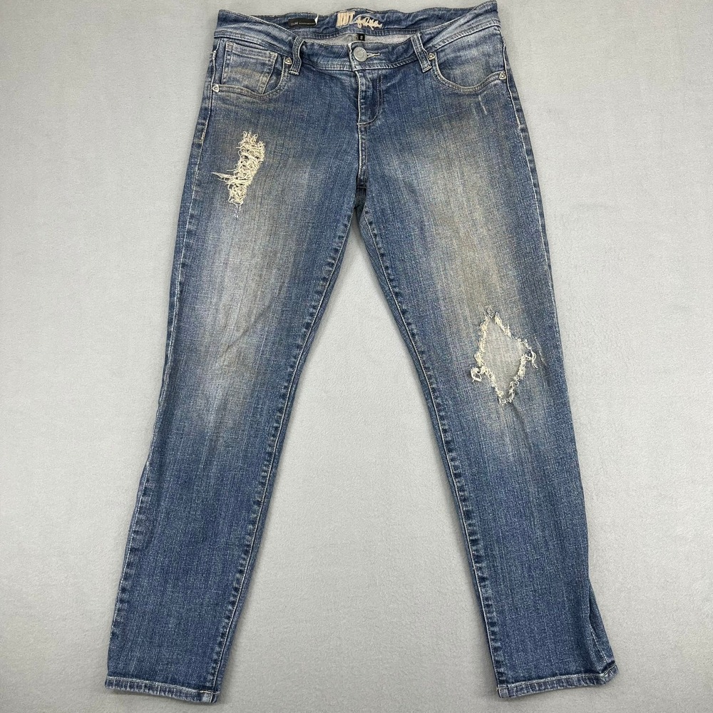 Kut from the Kloth Celine Slouchy Boyfriend Distressed‎ Jeans Blue Size 8
